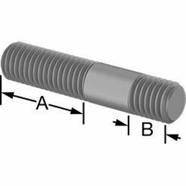 Bsc Preferred Threaded on Both Ends Stud Steel M10 x 1.5 mm Size 26 mm and 10 mm Thread Length 50 mm Long 5580N153